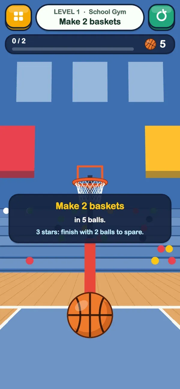 Basketball: first screen of the game